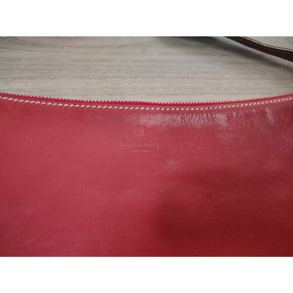 Vintage Kate Spade Red Leather Shoulder Bag, Handbag, Purse, Zip Close READ - Picture 4 of 8